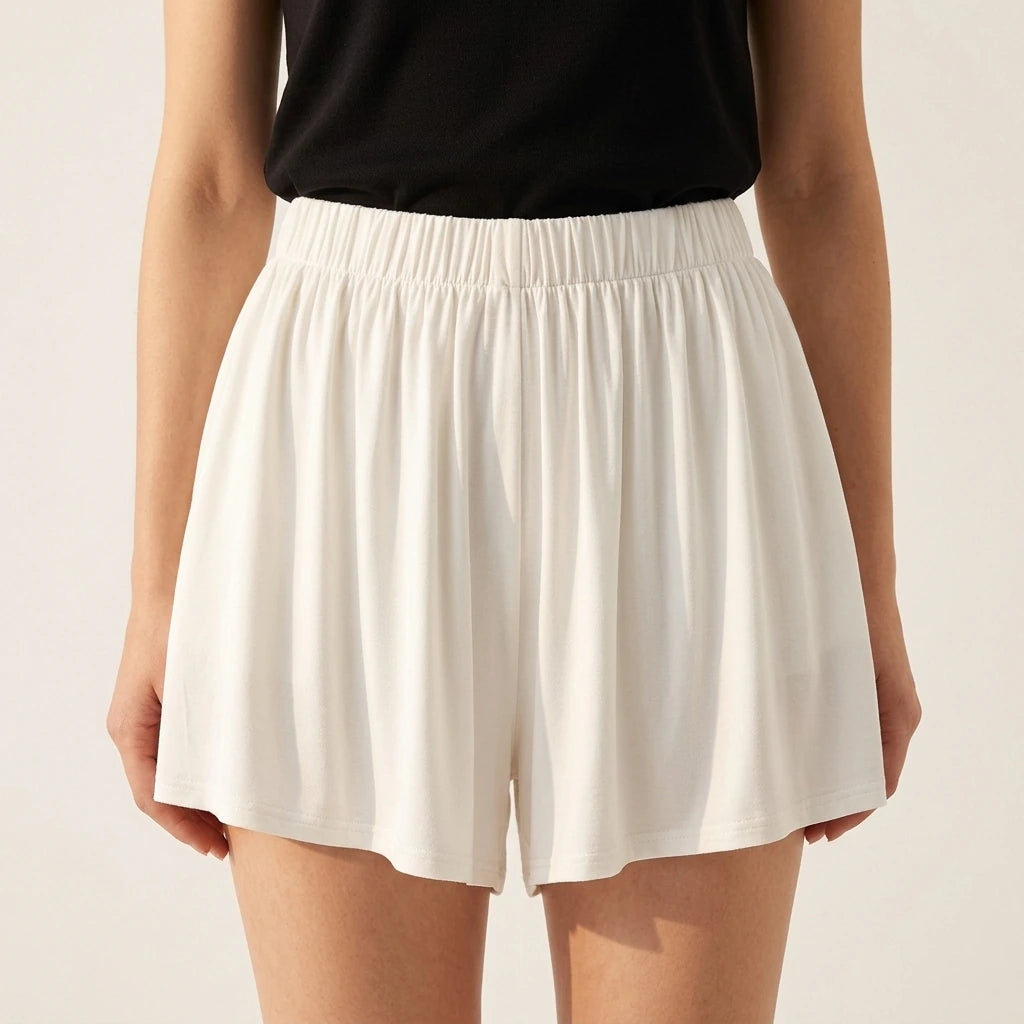 Elastic High Waist Loose Wide Leg Sports Shorts — variant_front