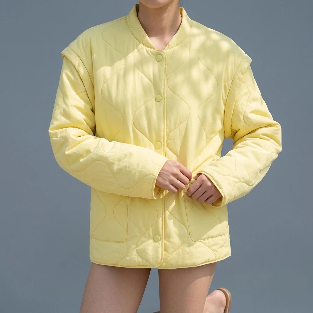 Loose quilted cotton jacket — lifestyle