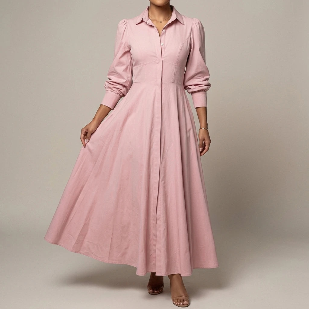 Long Sleeve Flared Dress — lifestyle