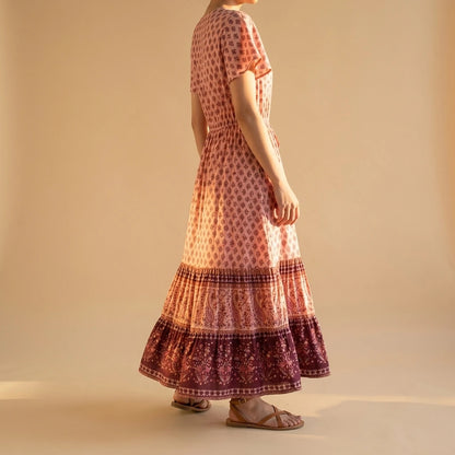 Bohemian positioning cotton dress — lifestyle