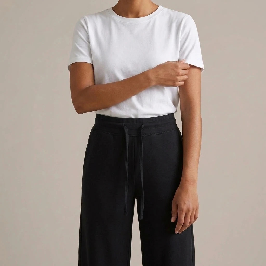 Yoga drawstring high waist wide leg walking pants casual pants — variant_front