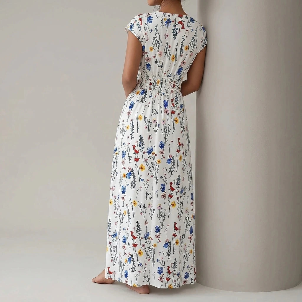 V-neck lace up dress — lifestyle