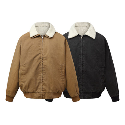 Collar  Faux shearling Stand-up collar Oversized  Jacket