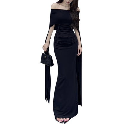 Black Daily Set Women's Long Skirt and Top, Simple Polyester Summer Outfit for Effortless Style