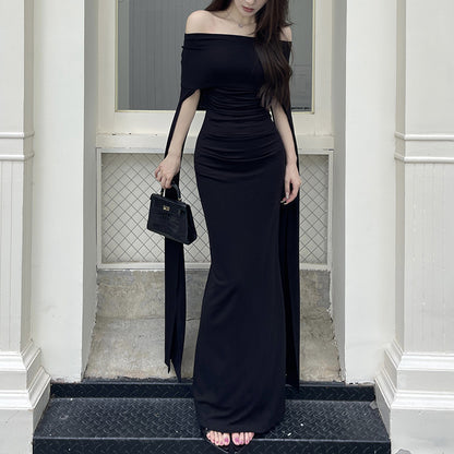 Black Daily Set Women's Long Skirt and Top, Simple Polyester Summer Outfit for Effortless Style