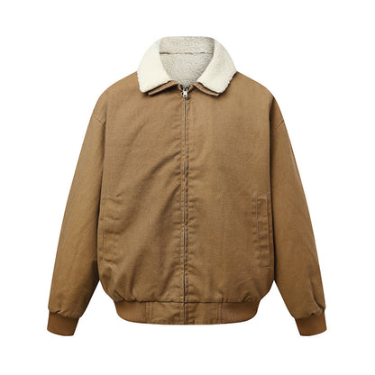 Collar  Faux shearling Stand-up collar Oversized  Jacket
