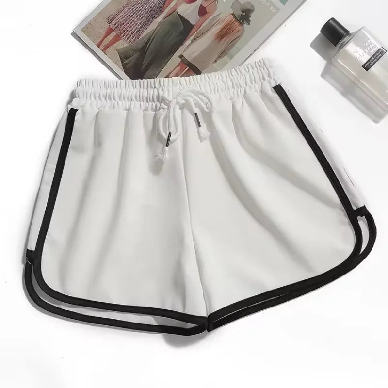 Women's High Waist Yoga Shorts Wide Leg Knit Fitness Loungewear for Gym Casual Summer Wear Black Pink Blue