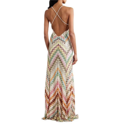 Boho Maxi Dress Women's Sleeveless Deep V Neck Pullover Retro Style Flowy A-Line Casual Summer Holiday Party Green Synthetic