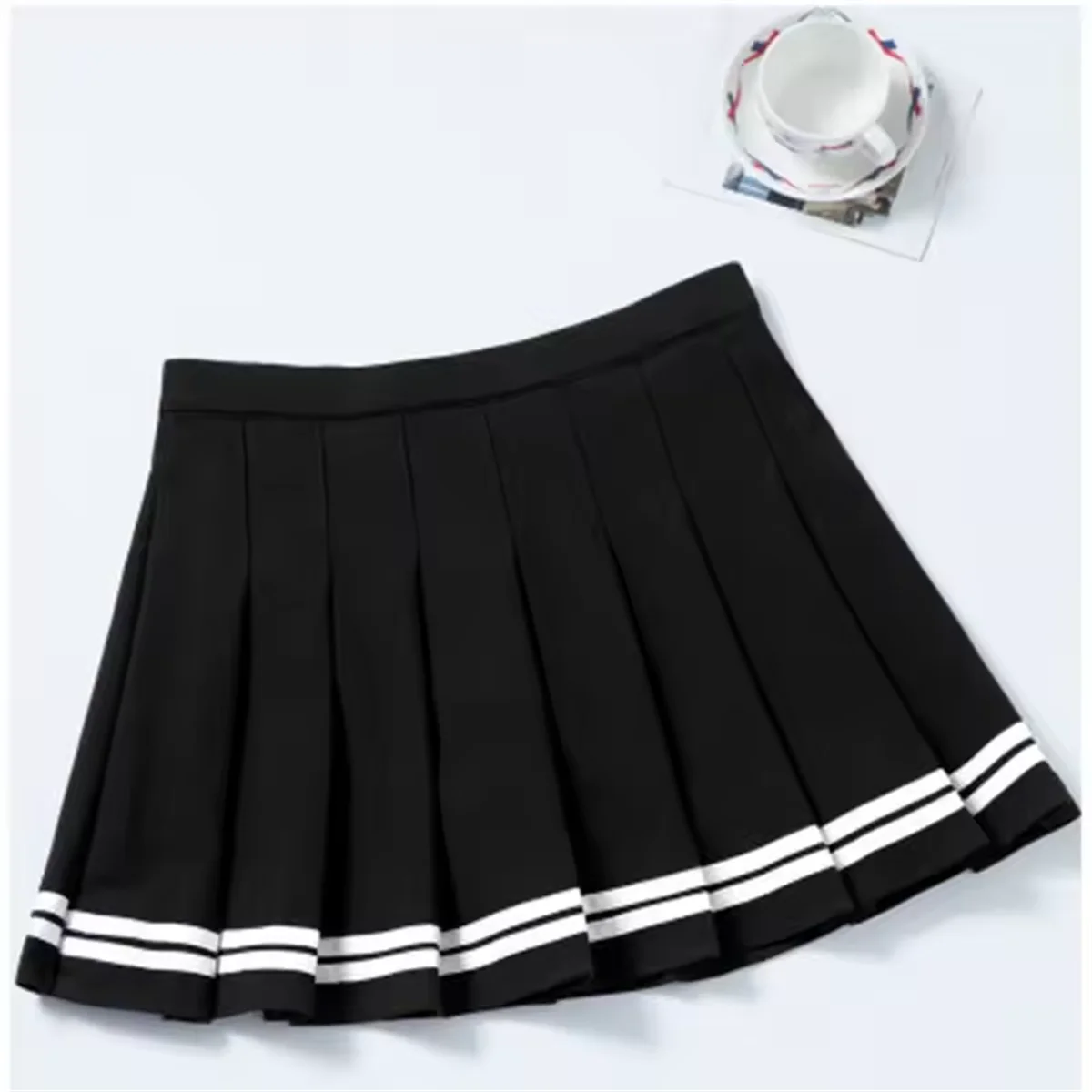 Preppy Pleated Mini Skirt Women’s High Waist A-Line Broadcloth Everyday Street Style, Spring Summer Blue Black Red White