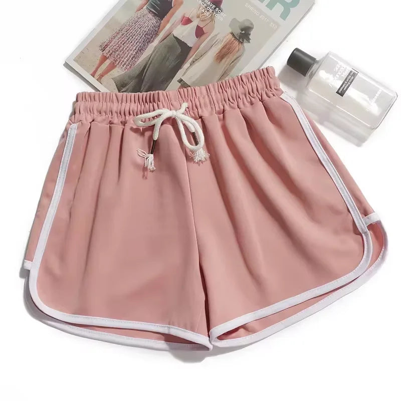 Women's High Waist Yoga Shorts Wide Leg Knit Fitness Loungewear for Gym Casual Summer Wear Black Pink Blue