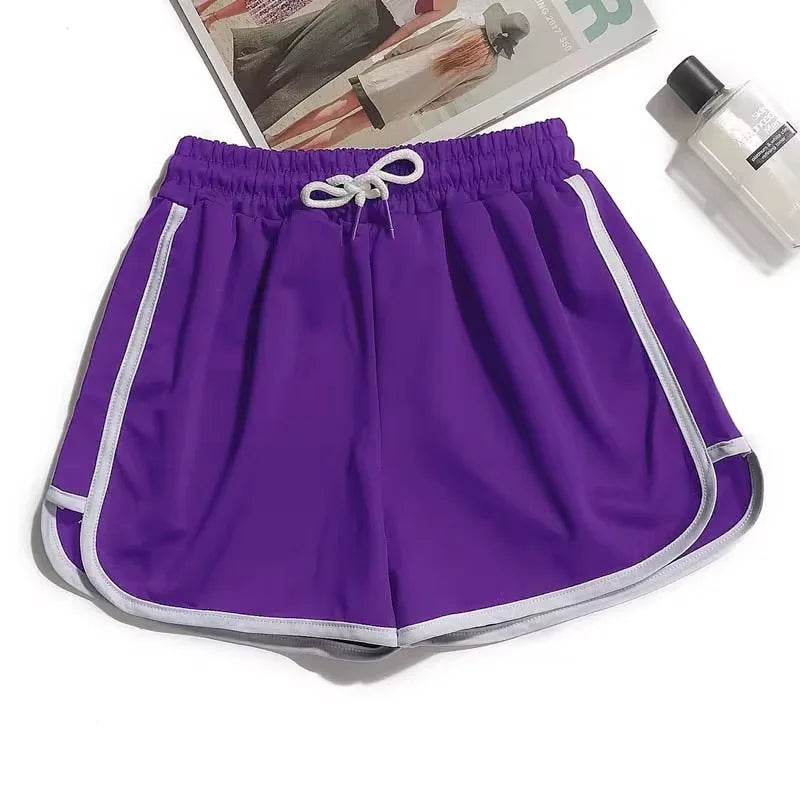 Women's High Waist Yoga Shorts Wide Leg Knit Fitness Loungewear for Gym Casual Summer Wear Black Pink Blue