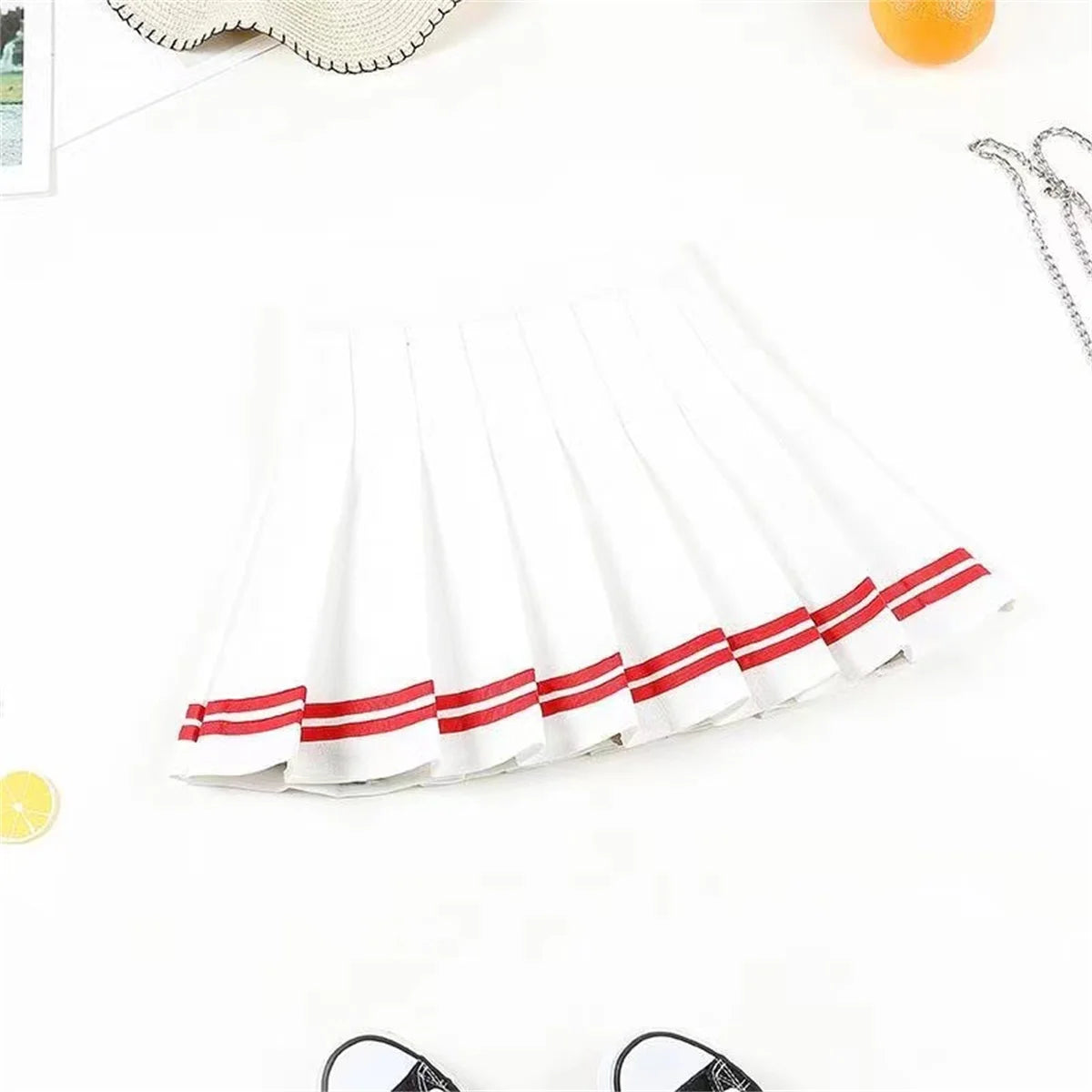 Preppy Pleated Mini Skirt Women’s High Waist A-Line Broadcloth Everyday Street Style, Spring Summer Blue Black Red White