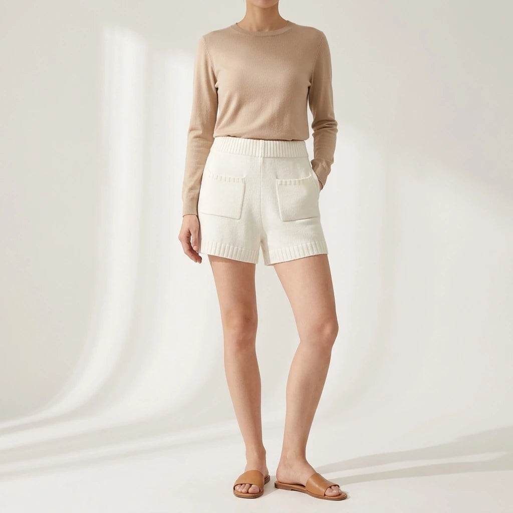 High waisted wide leg shorts — variant_front