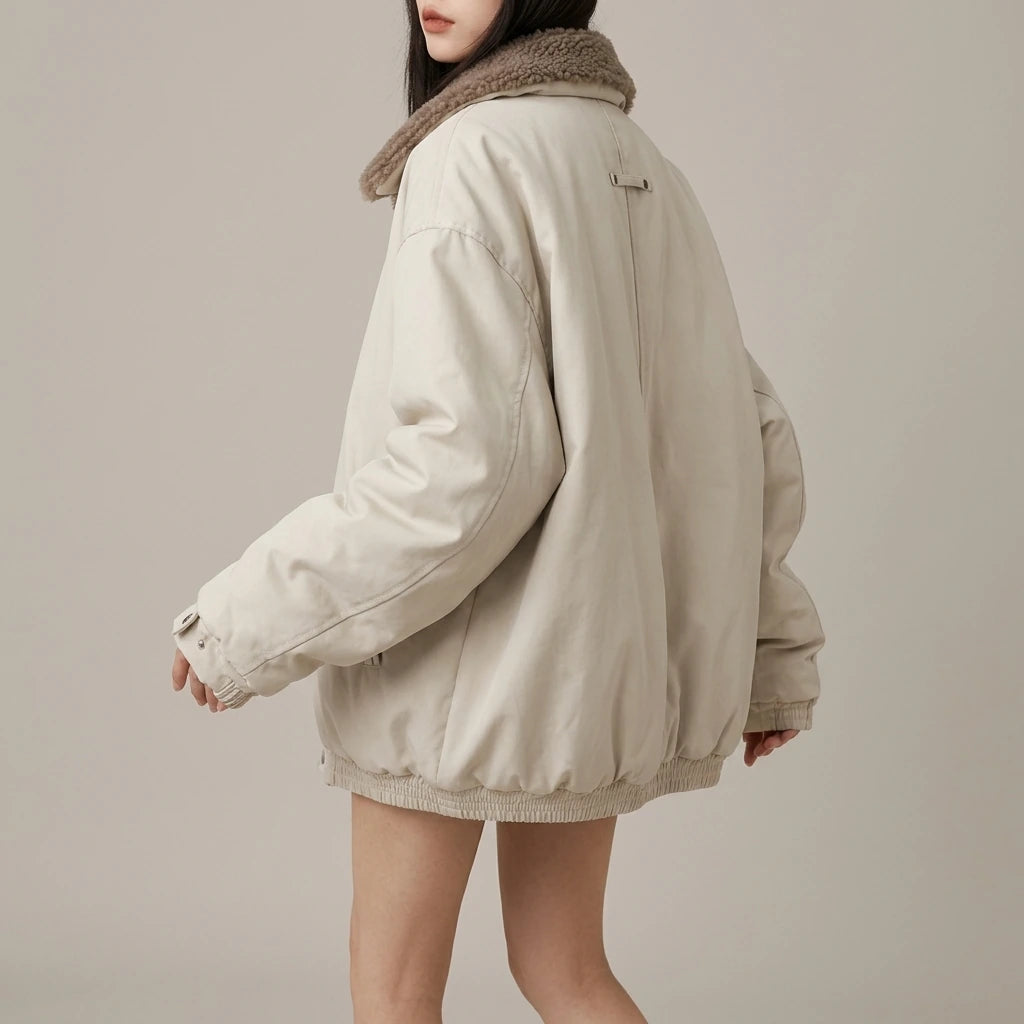 Style Sherpa Fleece Hooded Cotton Jacket for Women — lifestyle