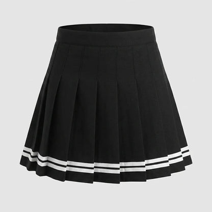 Fashion Preppy Style Pleated Skirts Women 2025 Spring Summer New A Line Short Dress Sweet Girl High Waist Petchwork Skirt Street — variant_front