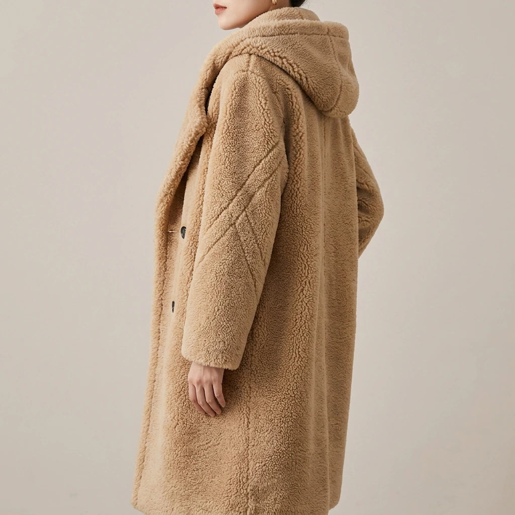 Teddy Bear Coat Female Winter New Sheep Shearling Medium-Length Section Lamb Fur One Fur Coat — lifestyle_lead