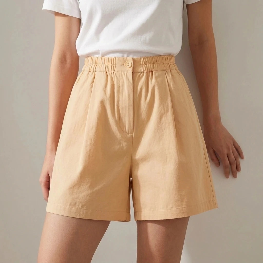 High-Waist Slimming Loose Wide-Leg Elastic Sports Pants Versatile Casual Plus-Size  Shorts Women Trendy — variant_front