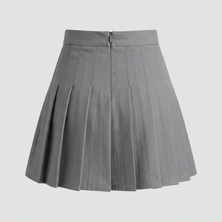 2025 Summer New Women's High Waist Fashion Trend Pleated Skirt Pleated Korean Version Tennis Student Dance Mini Skirt — product_only_back