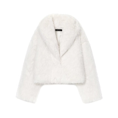 Casual short faux fur coat — variant_front
