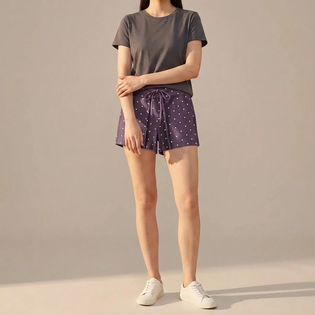 Elastic waist shorts for women — variant_front