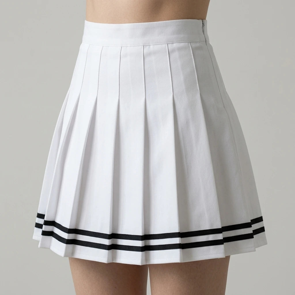 Fashion Preppy Style Pleated Skirts Women 2025 Spring Summer New A Line Short Dress Sweet Girl High Waist Petchwork Skirt Street — lifestyle