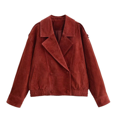 Imitation leather jacket jacket — variant_front