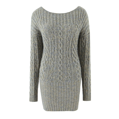 One shoulder sweater slimming dress — variant_front