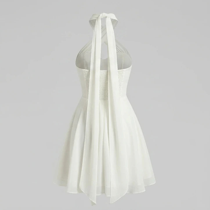 Back product-only image of Apricot Sweetheart Neck Chiffon Tank Top
