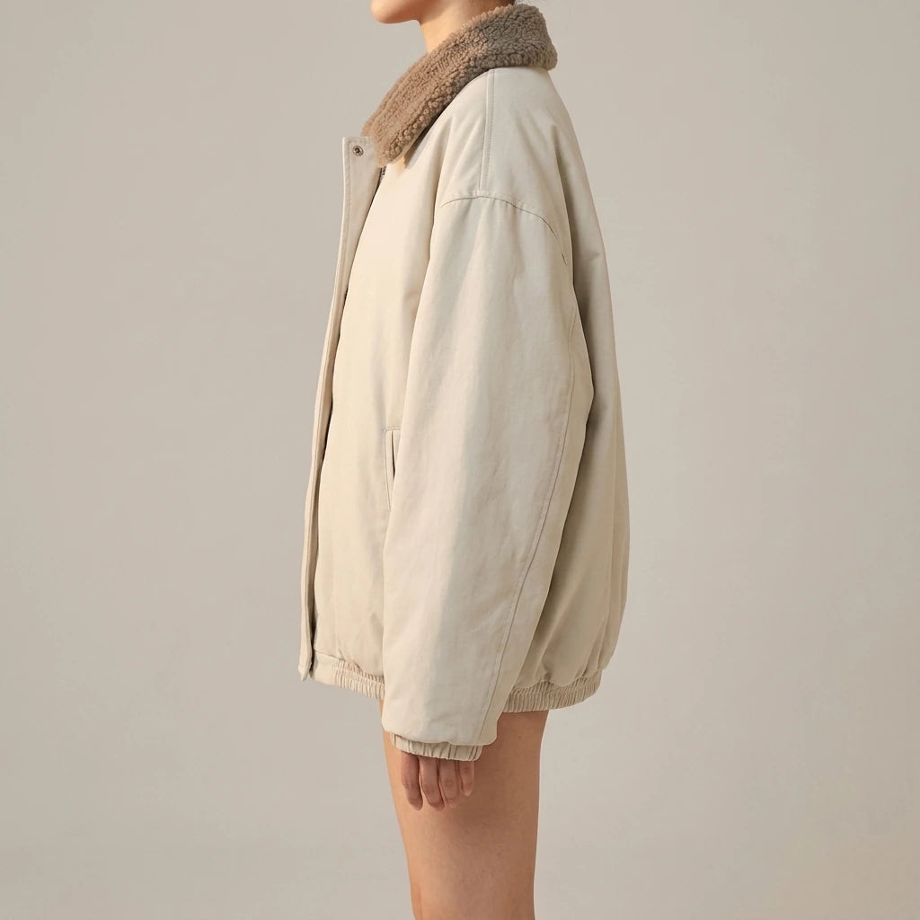 Style Sherpa Fleece Hooded Cotton Jacket for Women — lifestyle