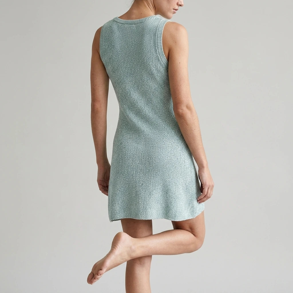 Women's fashion temperament: light and mature knitted mini sleeveless dress for women — lifestyle