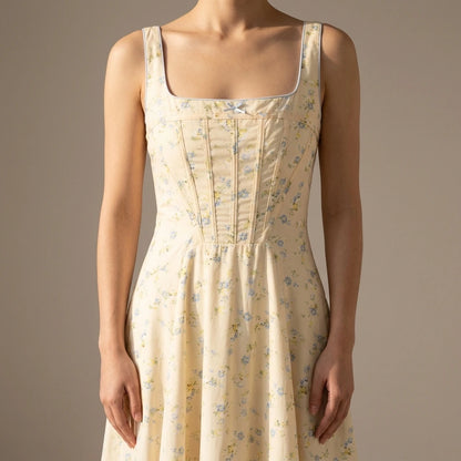 Printed Pattern Midi Dress Strapless Sleeveless Lace Up Elastic Polyester Relaxed Summer — lifestyle