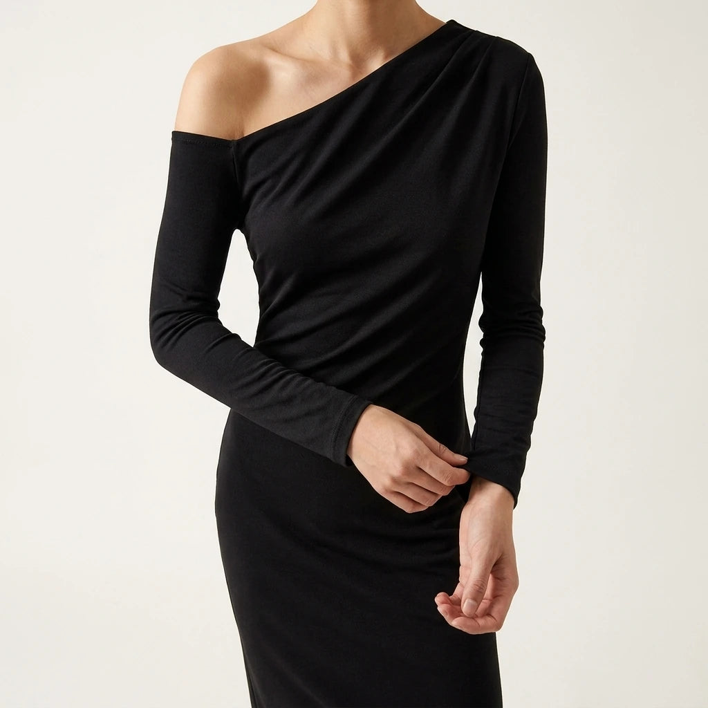 Long Dress Woman Asymmetric Midi Dresses for Women  Autumn Long Sleeve Office Bodycon Dress Female Party Dress — lifestyle_lead