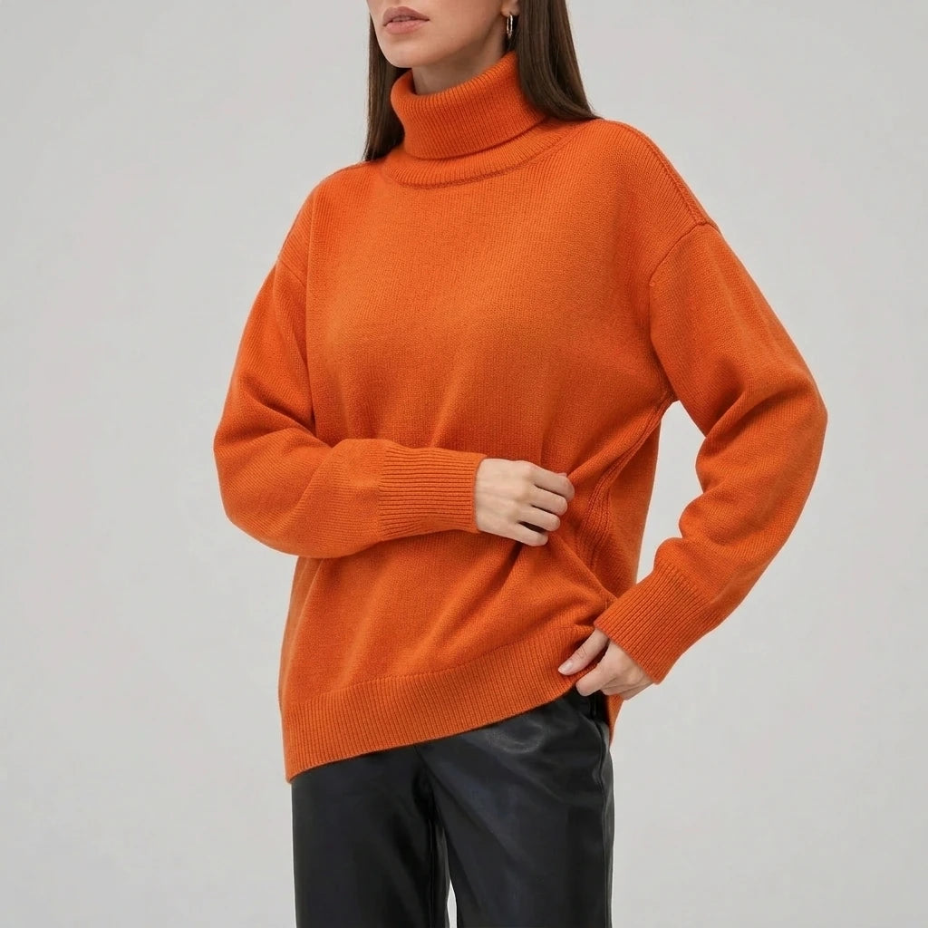 Turtleneck Long Sleeve Sweater — variant_front