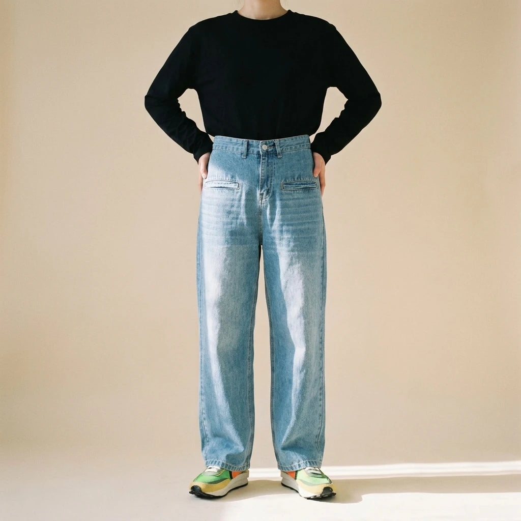 Front Pockets Baggy Jeans — lifestyle