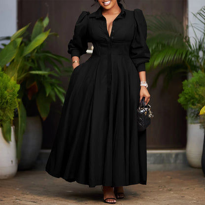 Long Sleeve Flared Dress — variant_front