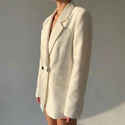 oversized minimalist outerwear blazer for women all-season versatile fashionable — lifestyle