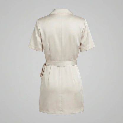 Back product-only image of beige-collar-button-satin-mini-dress