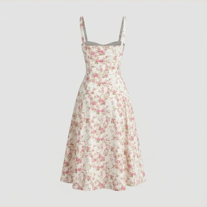 Luxury new temperament solid color fashion high-end halter dress floral dress women — product_only_back
