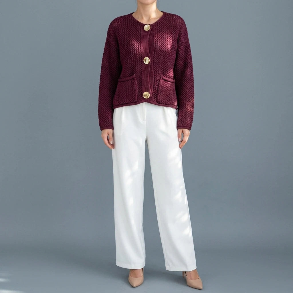Chunky Knit Cardigan Sweater Coat for Women — lifestyle