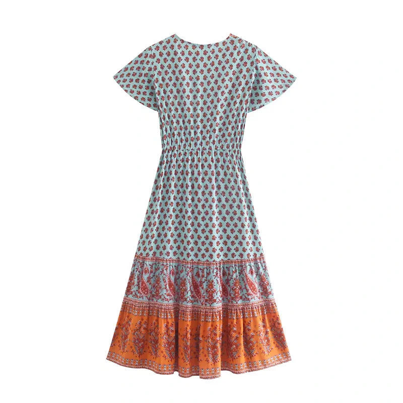 Bohemian positioning cotton dress — variant_front