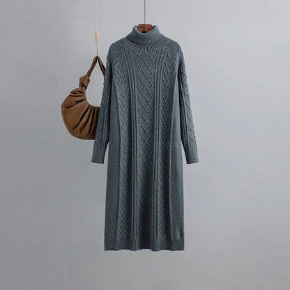 Highneck Sweater Dresses Women Female Sweater Dress — variant_front