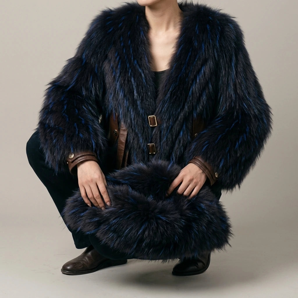 Raccoon fur grass coat, woven with car stripes, women's short jacket, Haining autumn and winter new small fresh and stylish, age reducing — lifestyle