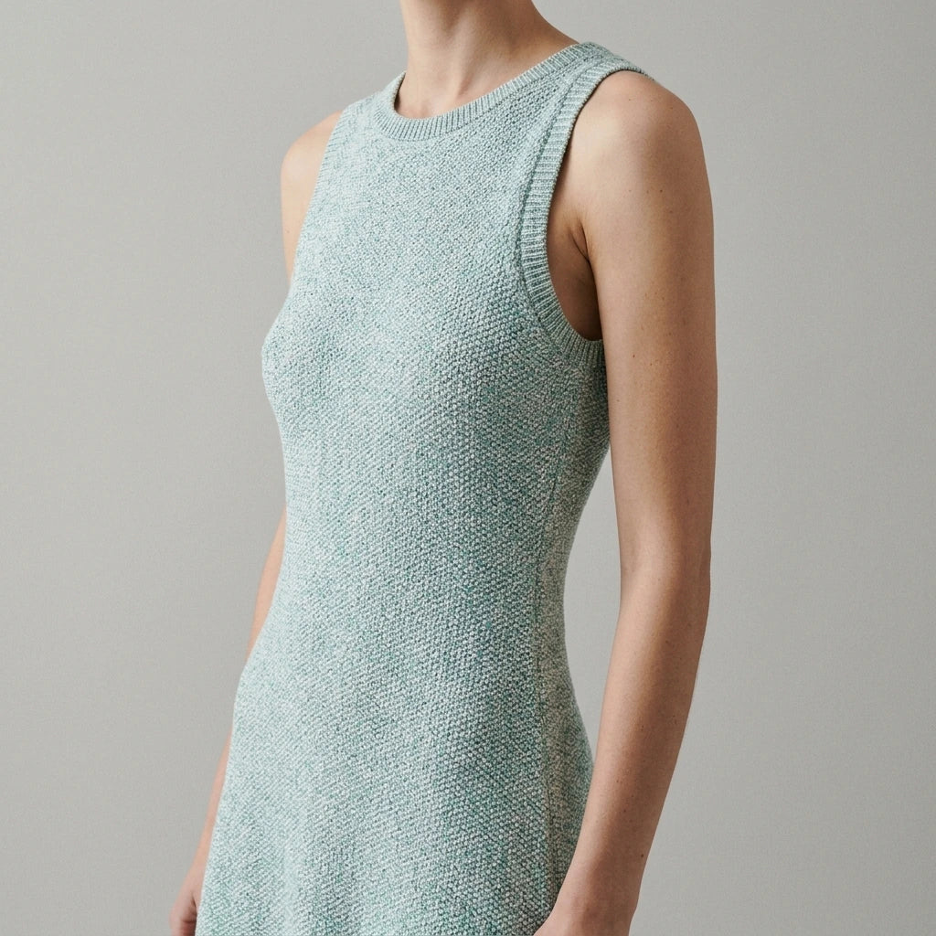 Women's fashion temperament: light and mature knitted mini sleeveless dress for women — lifestyle