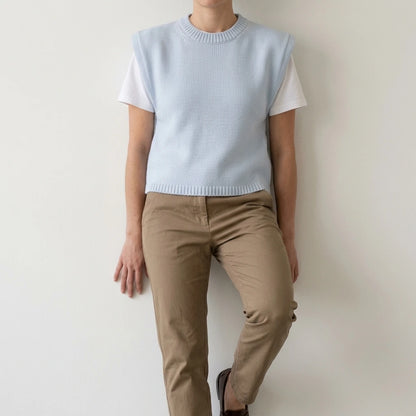 Shoulder profile knitted vest — lifestyle