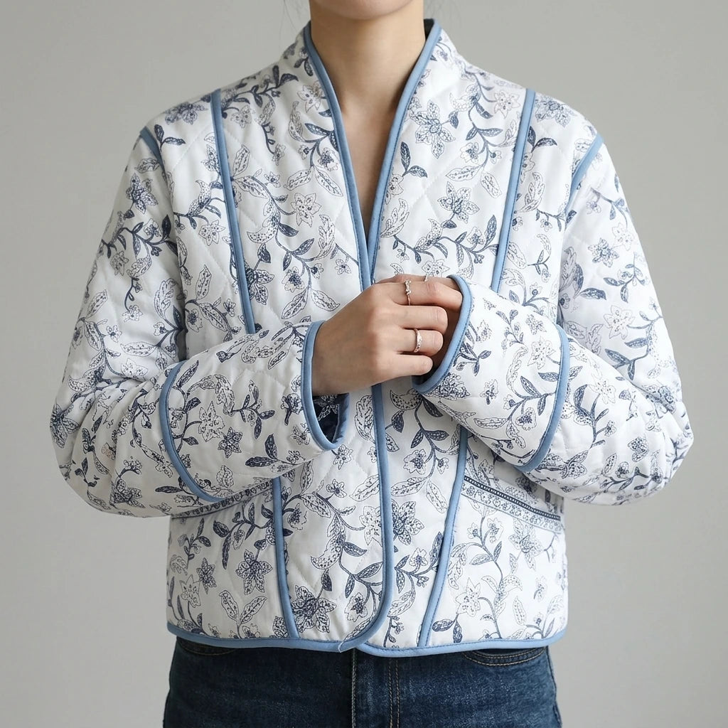Casual Reversible Quilted Patchwork Jacket for Women — variant_front