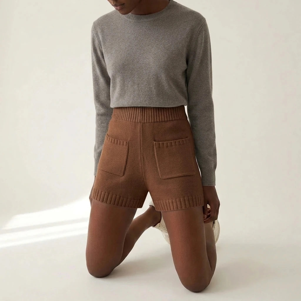 High waisted wide leg shorts — variant_front