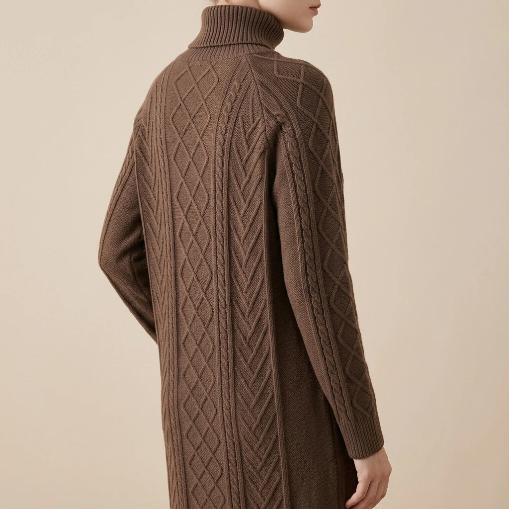 Highneck Sweater Dresses Women Female Sweater Dress — lifestyle