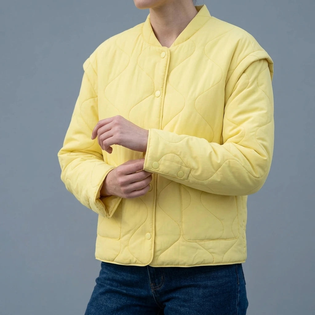 Loose quilted cotton jacket — lifestyle