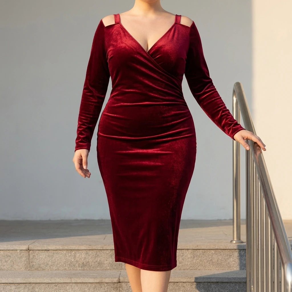 Long Sleeve Fitted Dress — lifestyle