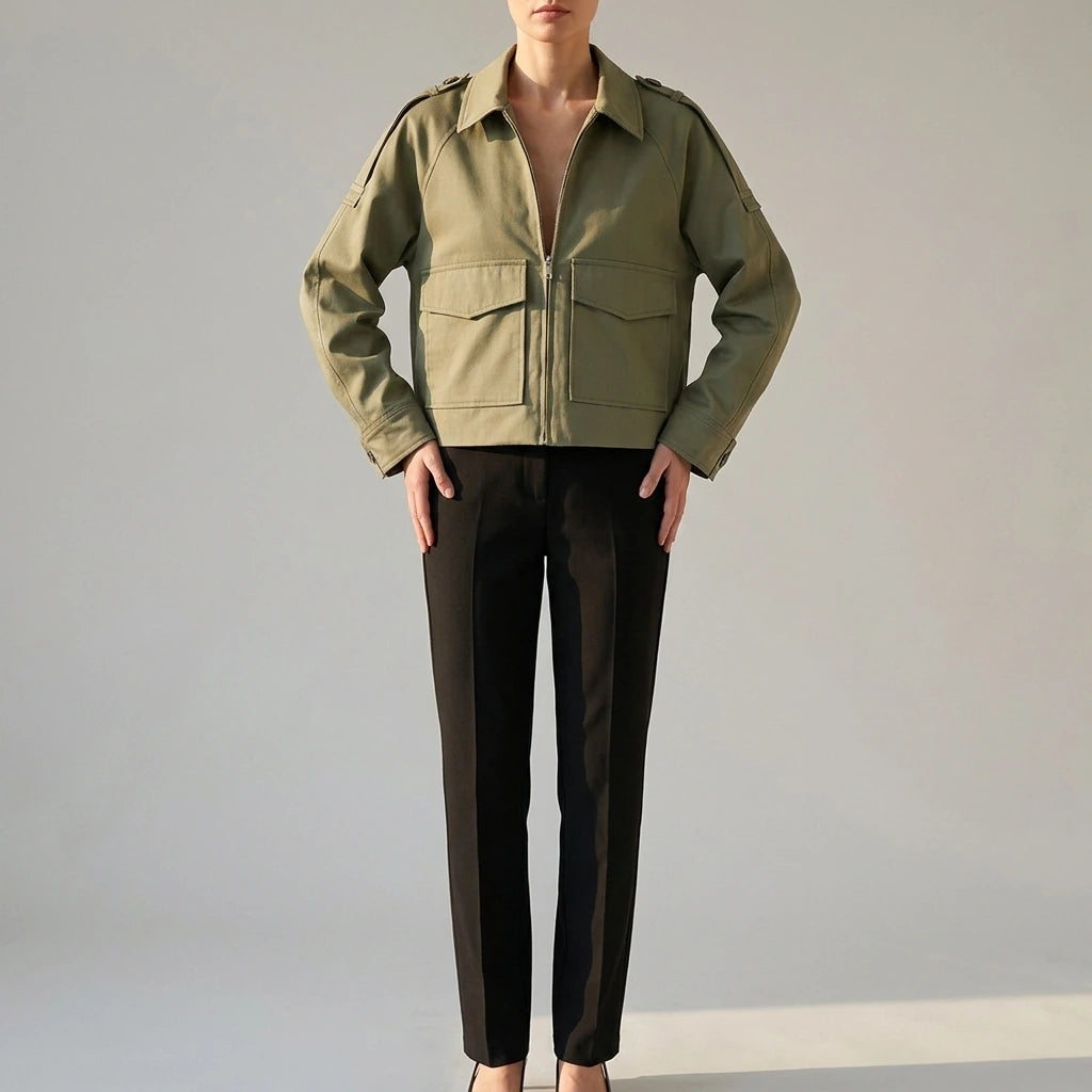 Casual Women's Short Trench Coat — lifestyle